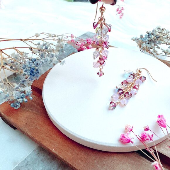 New Gorgeous Butterfly Crystal Cluster Earrings | Handmade in BC - Picture 2 of 5